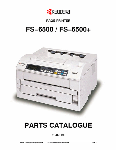 Kyocera FS-6500 Kyocera PAGE PRINTER FS−6500 / FS−6500+  Parts Catalogue